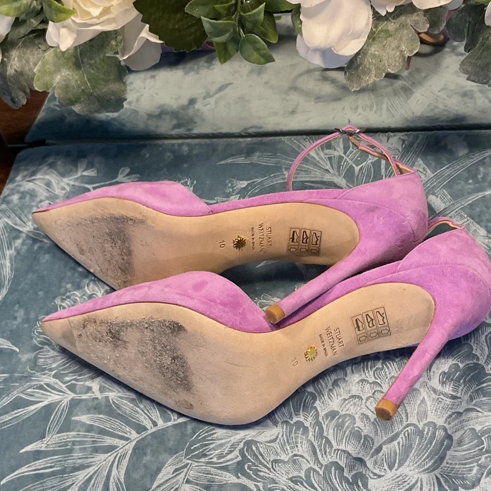Stuart Weitzman Lavender Ankle Strap Heels - Picture 9 of 10